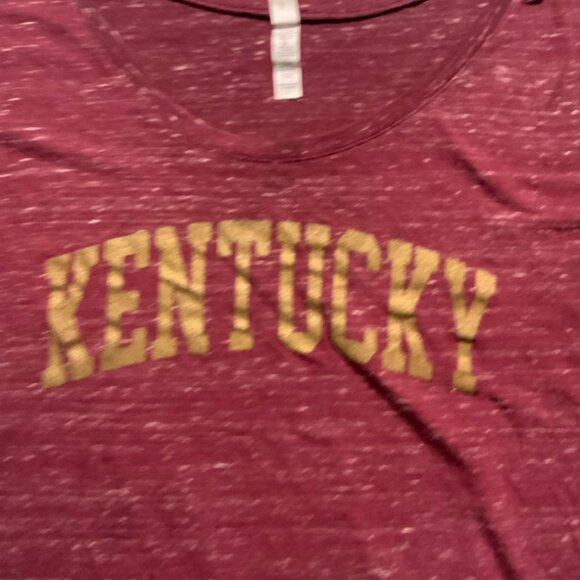 Bella Canvas Women Sz Large Maroon Gold UK Kentucky Wildcat Oversize Shirt (I) - Picture 4 of 5
